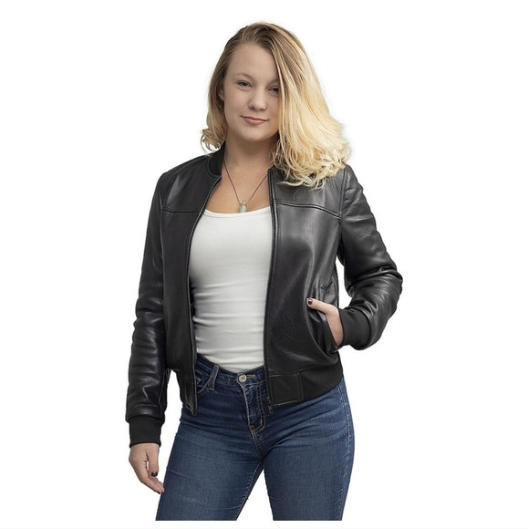 Whet Blu Dani Bomber Real Leather Jacket - Picture 3 of 5